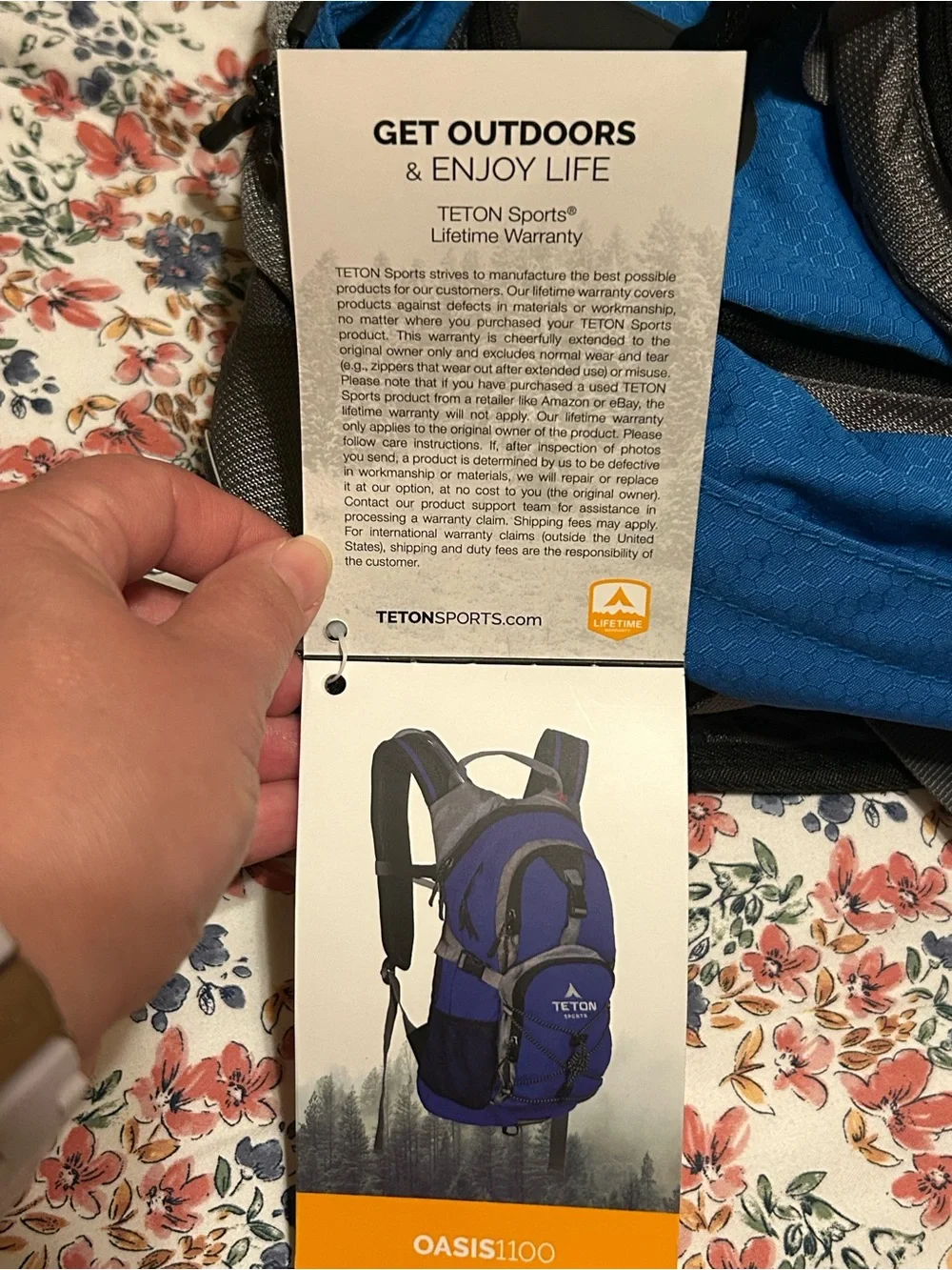 Teton Sports Oasis 1100 Hydration Pack Hiking Backpack